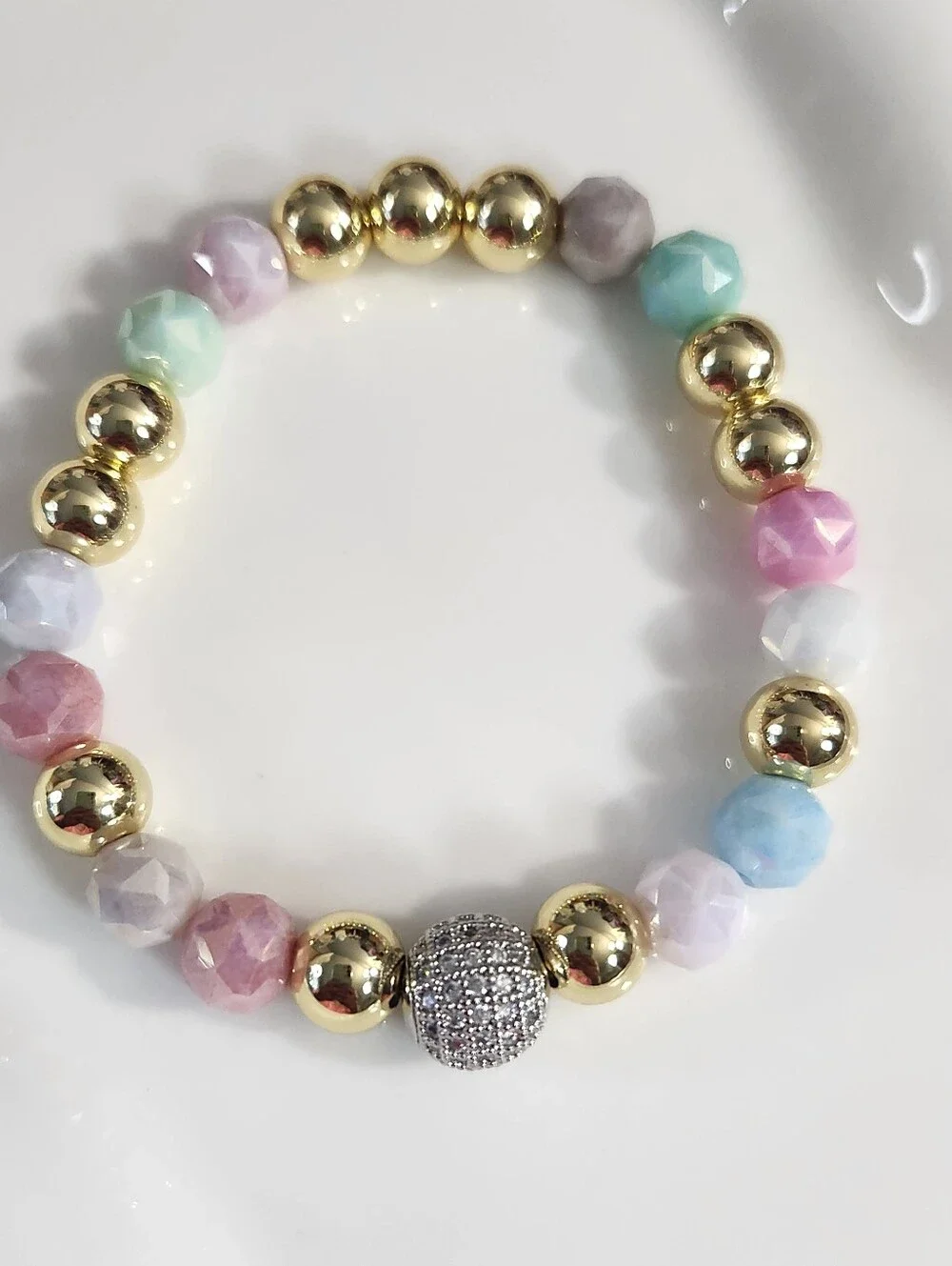 Cotton Candy Two Tone Beaded Bracelet